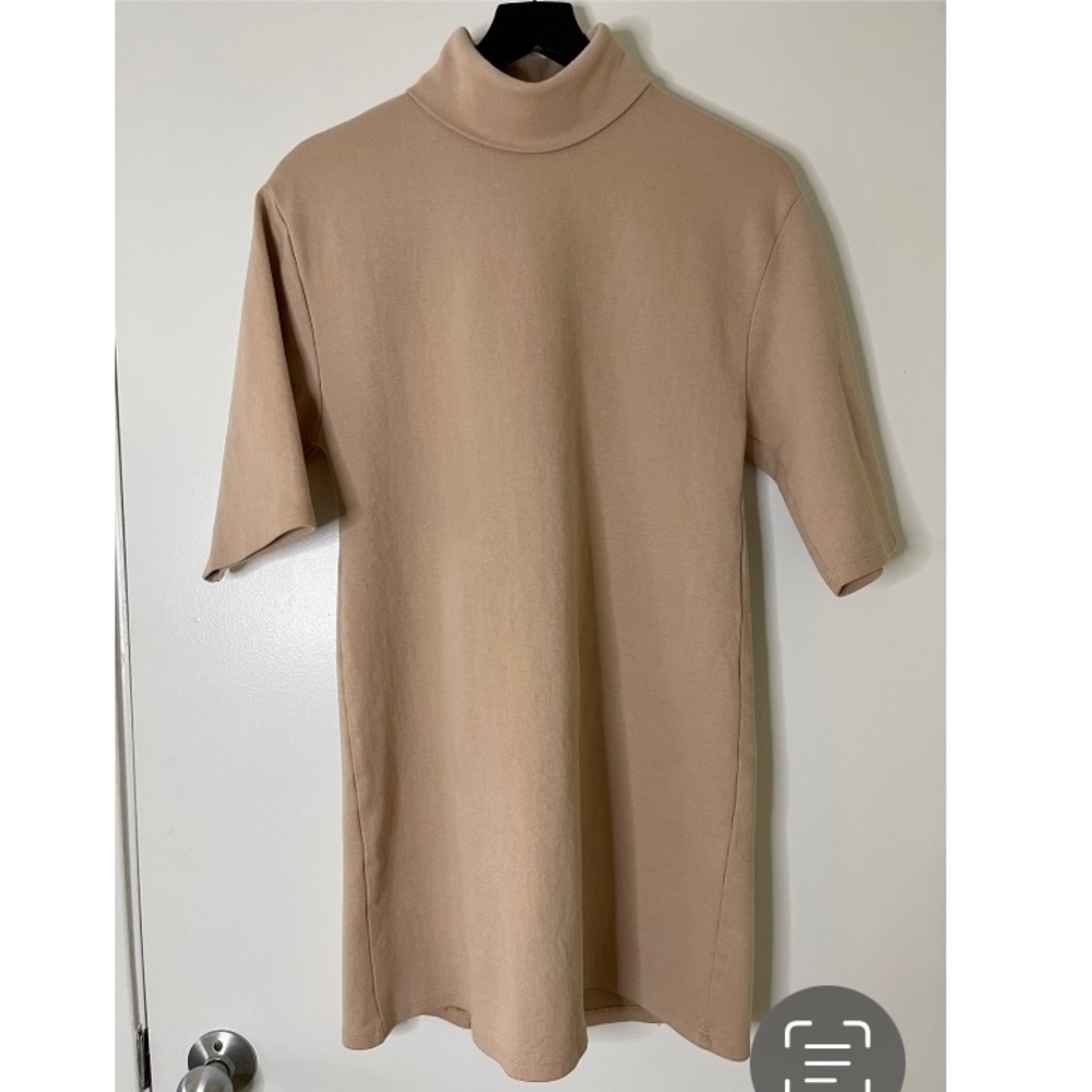 ZARA tan short sleeve sweater dress size small